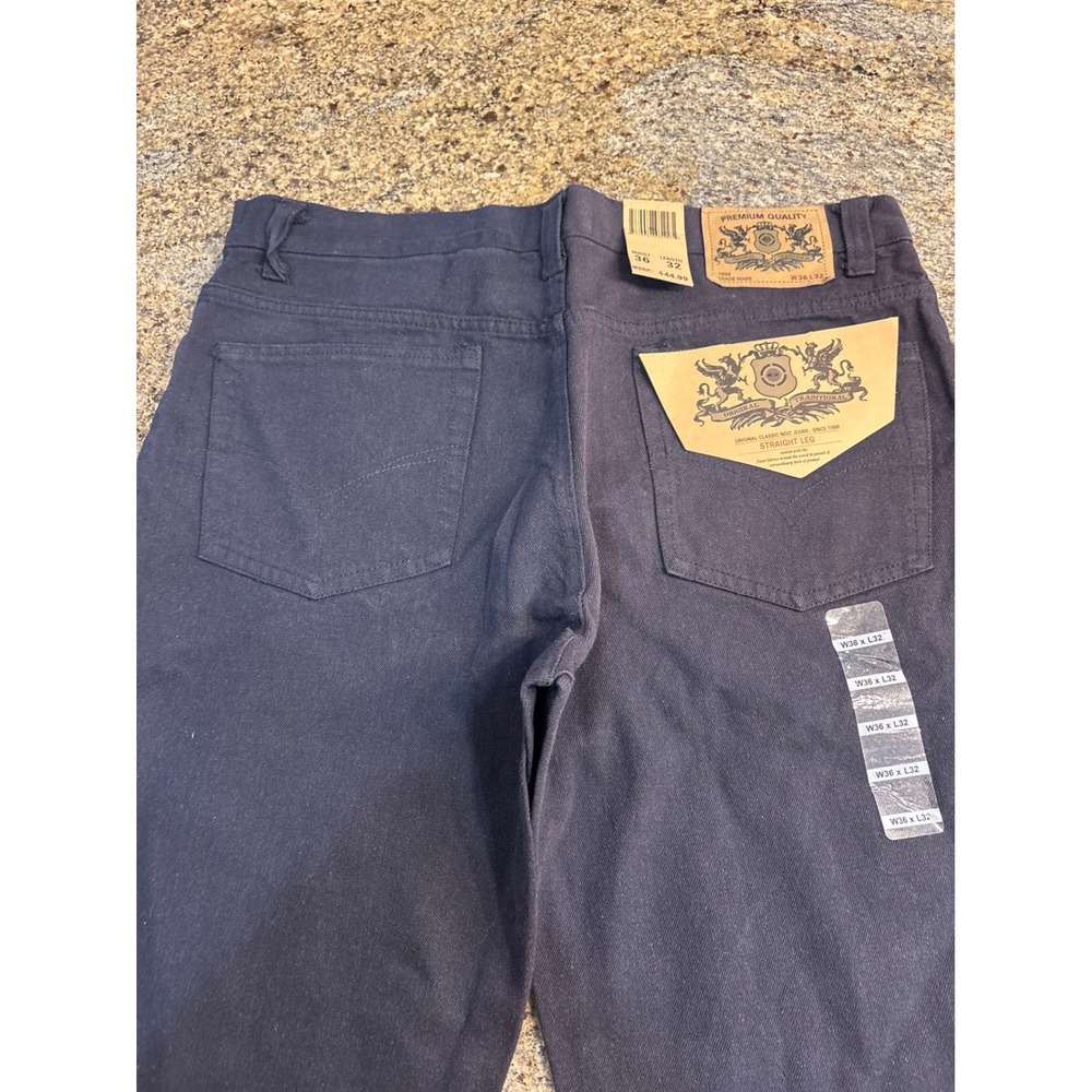NWT Classic Noiz Jeans Mens Black Straight Leg Denim Pants W36 L32 (Actual L30)